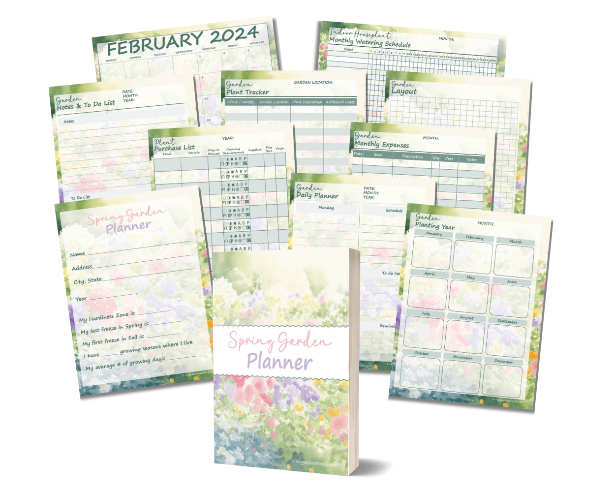 Spring garden planner and pictures of pages included