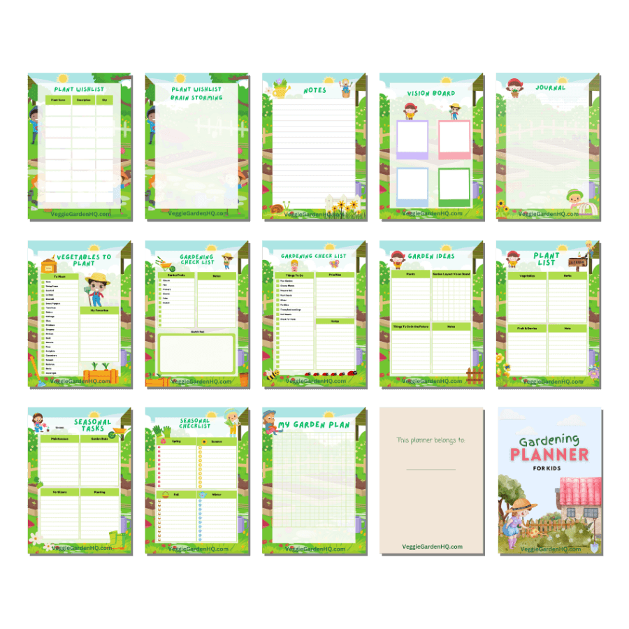 Gardening Planner for Kids pages
